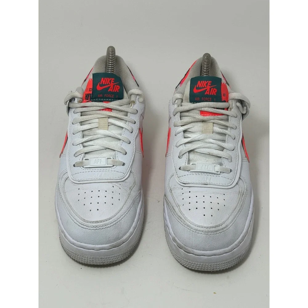 Nike Air Force 1 Shadow White Solar Red Dark Teal Green DB3902-100 Womens Size 6 - Picture 1 of 8